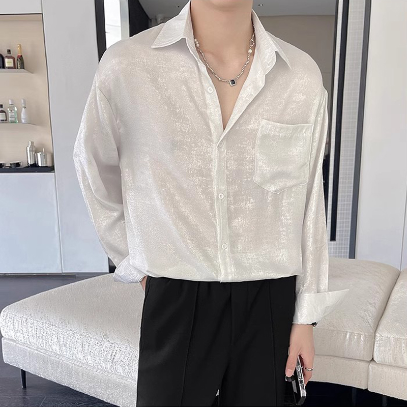 Sexy Silk Satin Shirts for Men - огляд і ціна Mens Satin Silk Dress Shirt