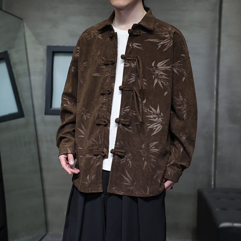 Men's Retro Corduroy Shirt Tra - огляд і ціна Corduroy Button Up Shirt Men