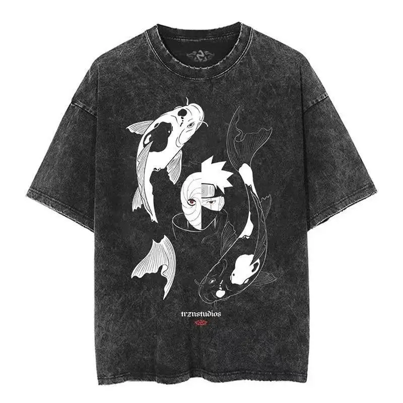 distressed wash T Shirt Naruto - огляд і ціна Acid Wash Vintage Graphic T Shirt