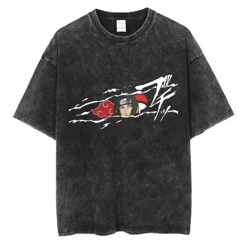 distressed wash T Shirt Naruto - огляд і ціна Acid Wash Vintage Graphic T Shirt