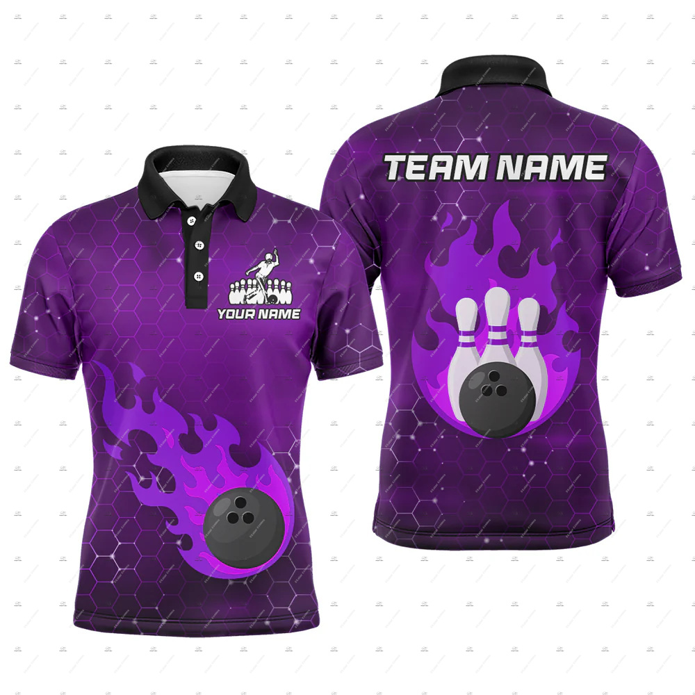 Custom Name Bowling Skull Flam - огляд і ціна Short Sleeve Bowling Shirt Retro