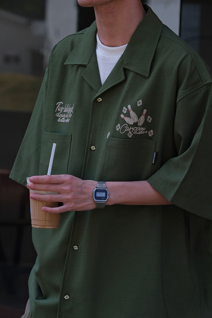 Bowling Embroidery Green Tooli - огляд і ціна Short Sleeve Bowling Shirt Retro