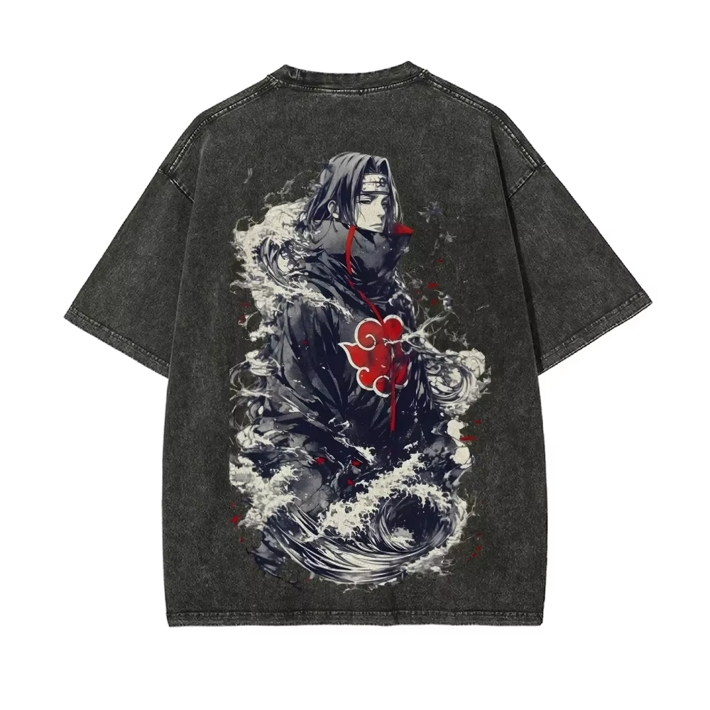 NEW Naruto Itachi Uchiha T Shi - огляд і ціна Acid Wash Vintage Graphic T Shirt