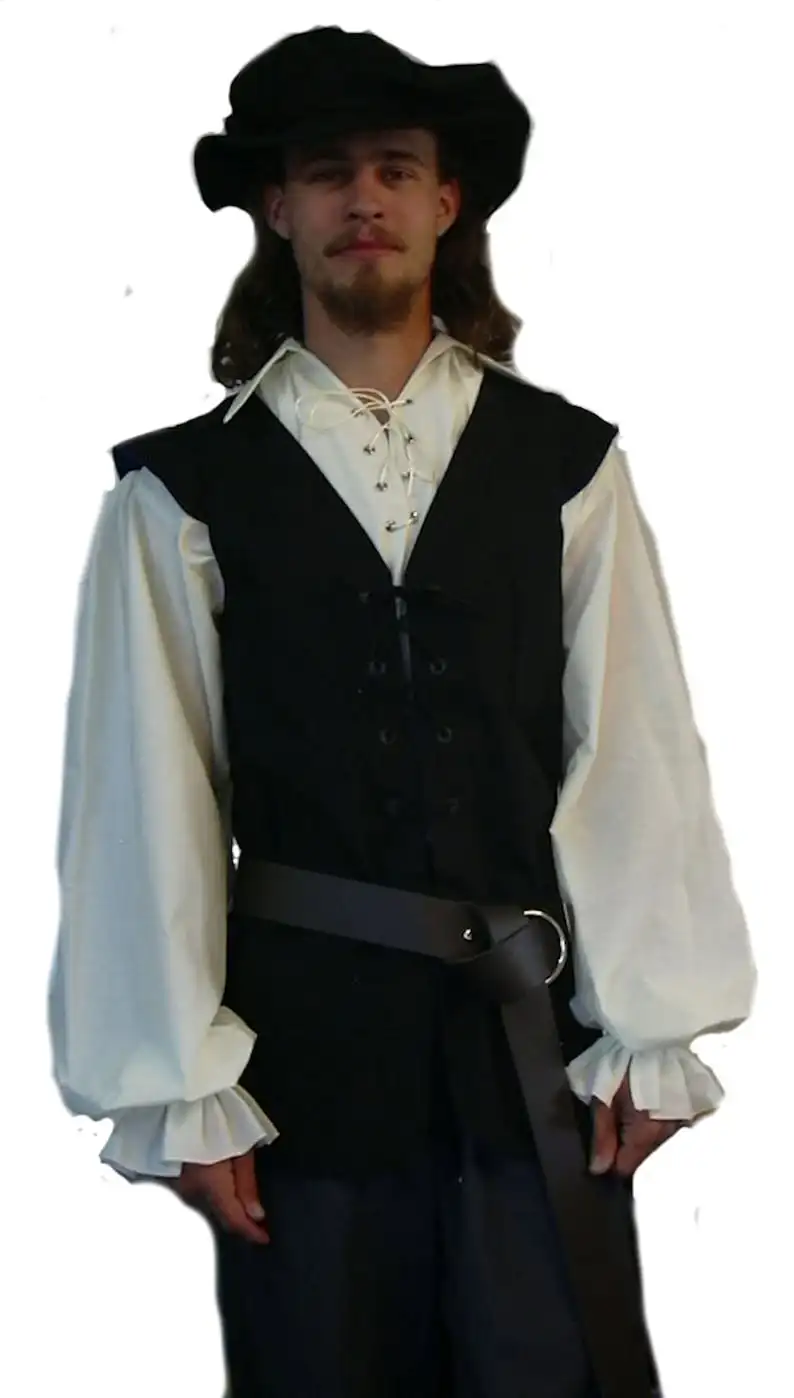 Medieval Shirts Ruffled Gothic - огляд і ціна Medieval Gothic Lace Up Pirate Shirt