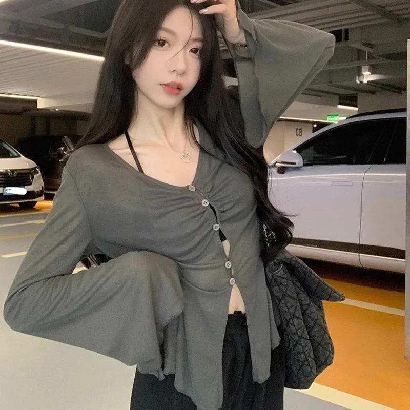 Sheer Flare Sleeve Blouse - Y2 - огляд і ціна Shirts