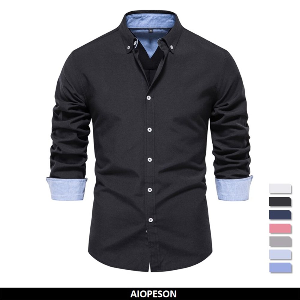 AIOPESON 2023 New Autumn Cotto - огляд і ціна Oxford Cotton Casual Shirt Business
