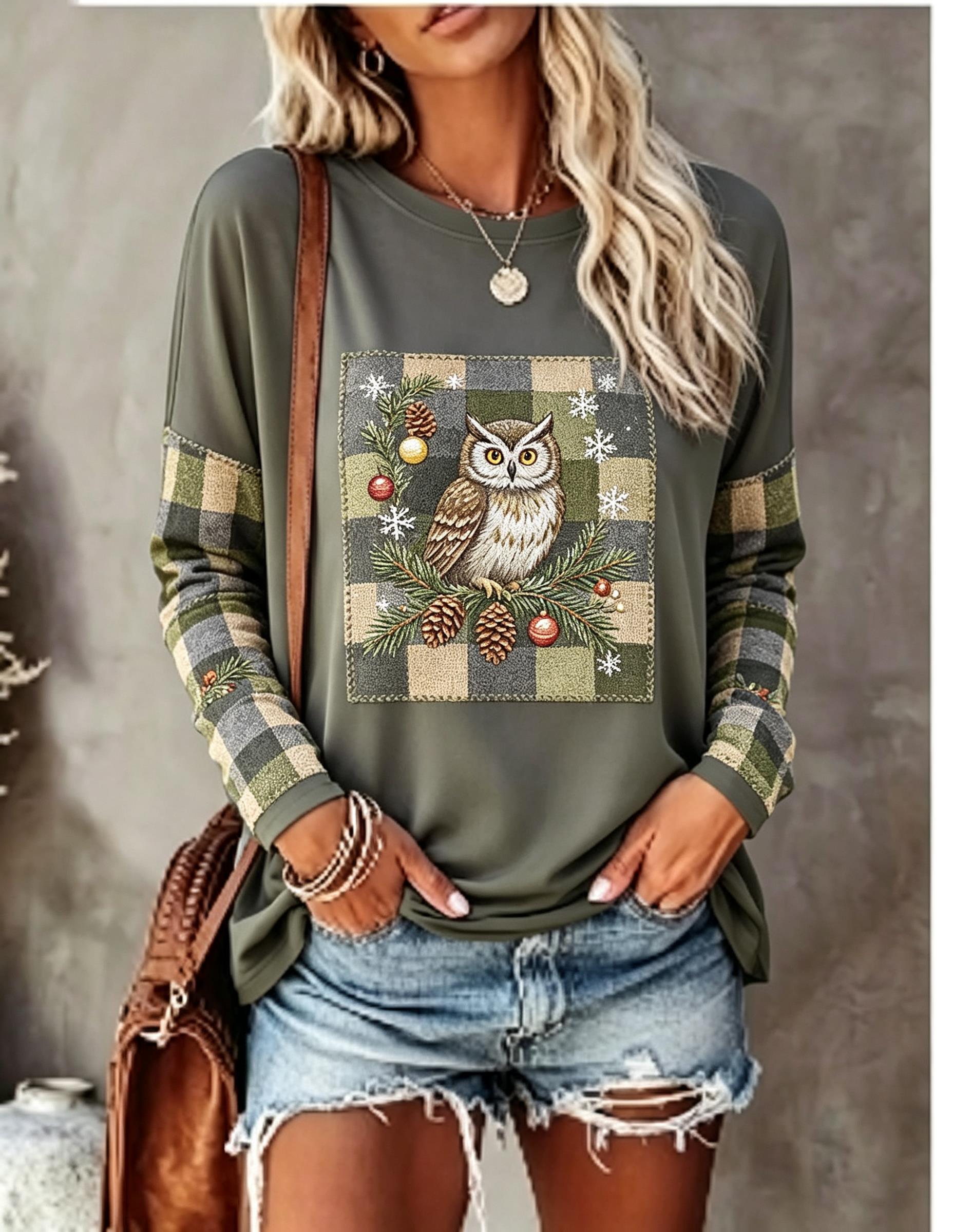 Women Long Sleeve T Shirt Fox  - огляд і ціна T-Shirts