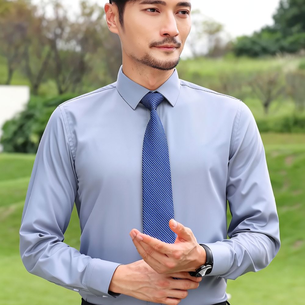 Mens Fashion Long Sleeve Shirt - огляд і ціна Breathable Bamboo Fiber Shirt Non Iron