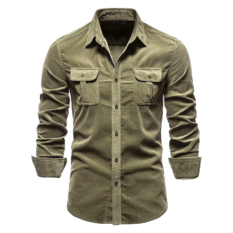 Men's New Corduroy Shirt Cotto - огляд і ціна Corduroy Button Up Shirt Men