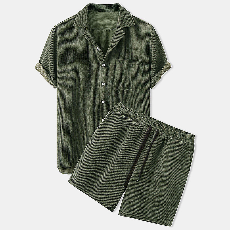 2025 New Men's Summer Corduroy - огляд і ціна Corduroy Button Up Shirt Men