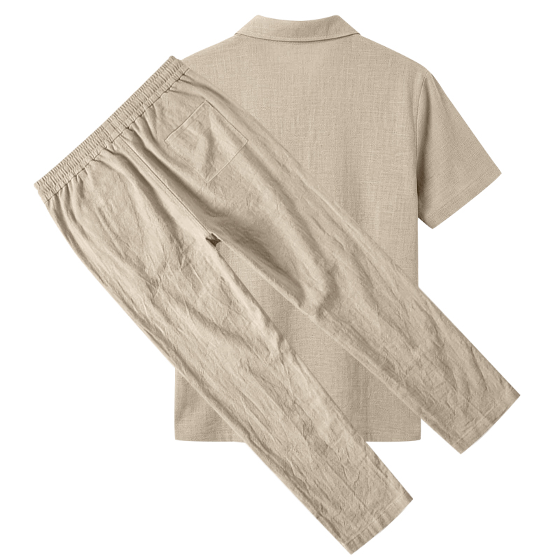Men's 2 Piece Polo Set Short S - огляд і ціна Mens Linen Shirt Long Sleeve