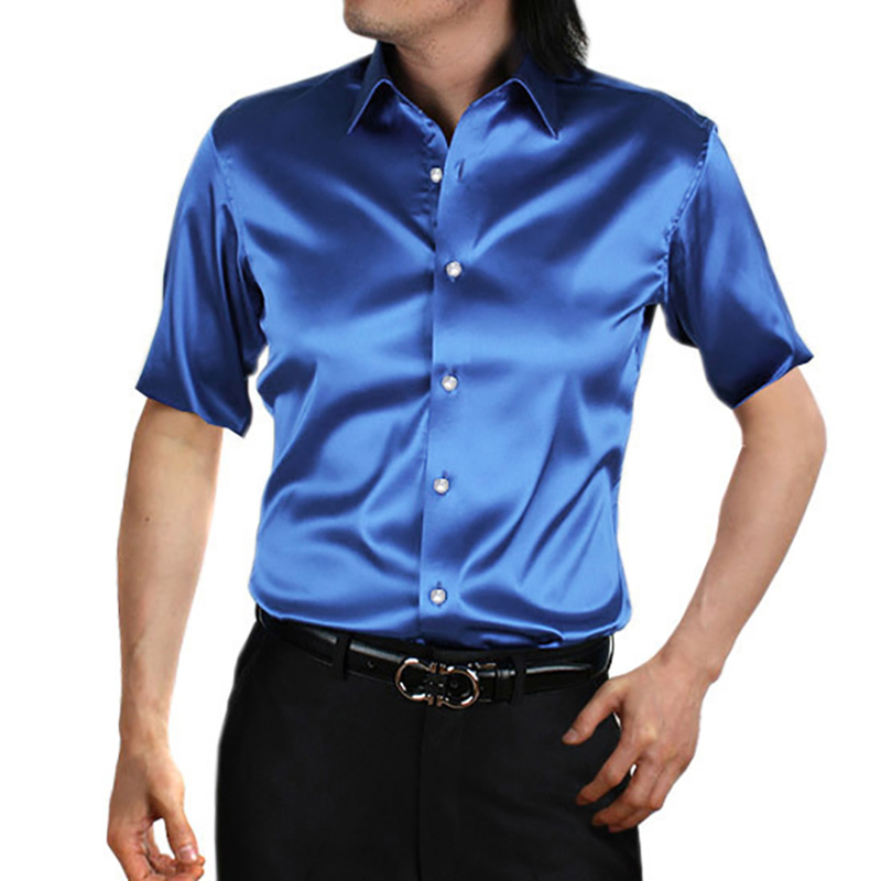 Silk Satin Mens Dress Shirt Sh - огляд і ціна Mens Satin Silk Dress Shirt