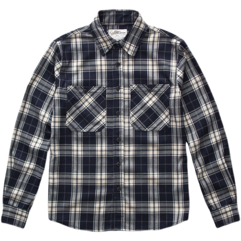 Autumn New American Retro 300g - огляд і ціна Flannel Plaid Shirt Heavy Weight